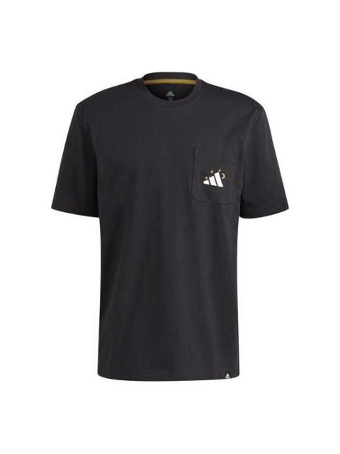 adidas adidas Mandala Tee M Printing Sports Round Neck Short Sleeve Black GN8181