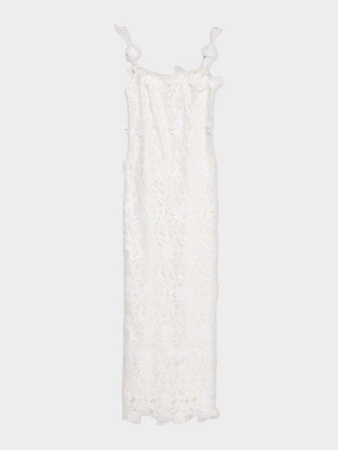 SIMKHAI Marenna Sequin Floral Lace Column Gown