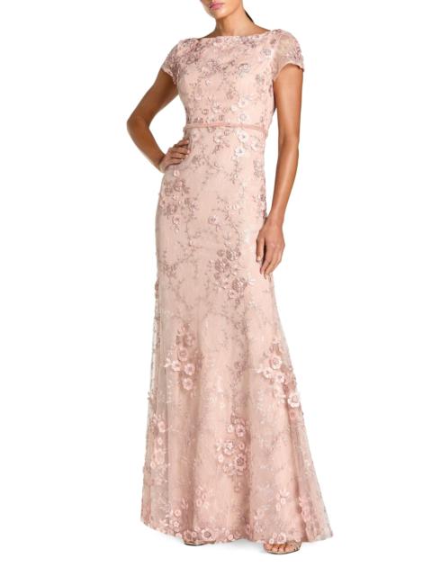 MAC DUGGAL Women's Beaded & Embroidered Lace Gown - Blush
