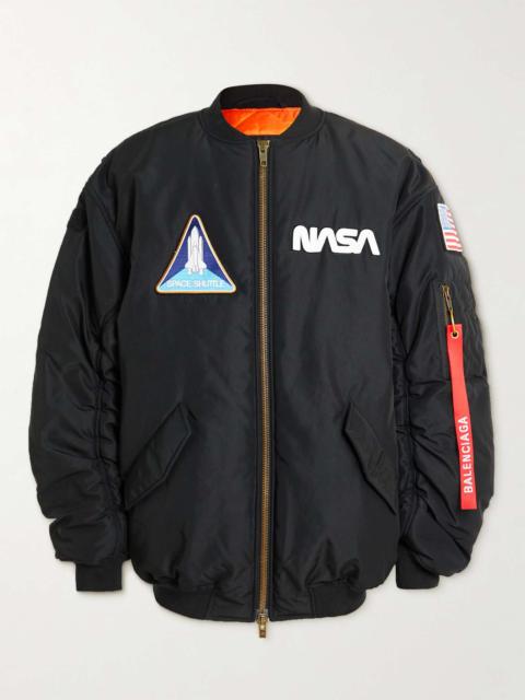 BALENCIAGA Oversized Appliquéd ECONYL Shell Bomber Jacket