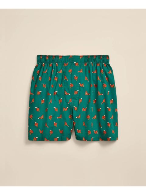 Brooks Brothers Cotton Broadcloth Squirrel Print Boxers