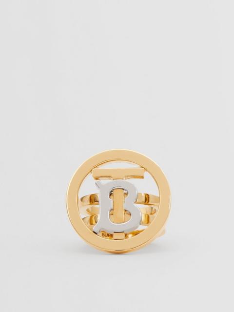 Burberry Gold and Palladium-plated Monogram Motif Ring