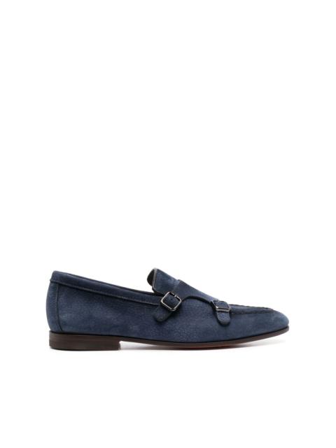 Santoni suede-leather monk shoes