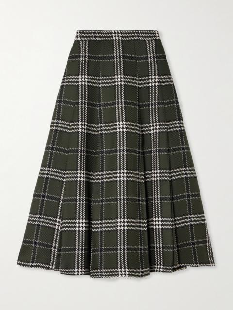 EMILIA WICKSTEAD Kensie Checked Wool-blend Midi Skirt