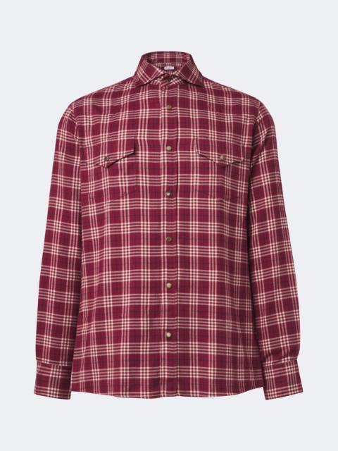 Brunello Cucinelli Checked cotton-blend flannel shirt
