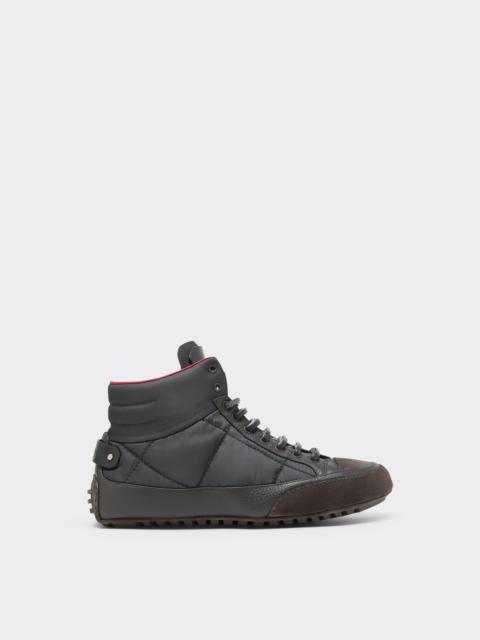 Ferrari Quilted Leather and Suede Trainers