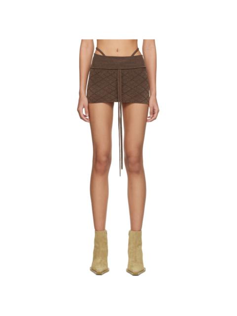 KNWLS Brown Cali Miniskirt
