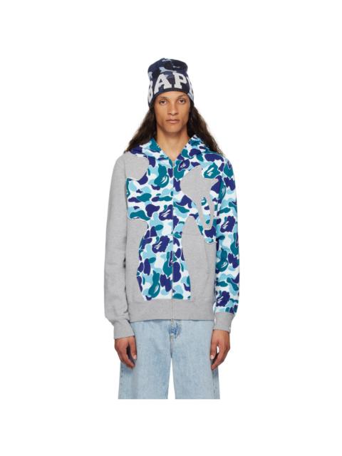 A BATHING APE® BAPE ABC Camo Patchwork Full Zip Hoodie 'Blue