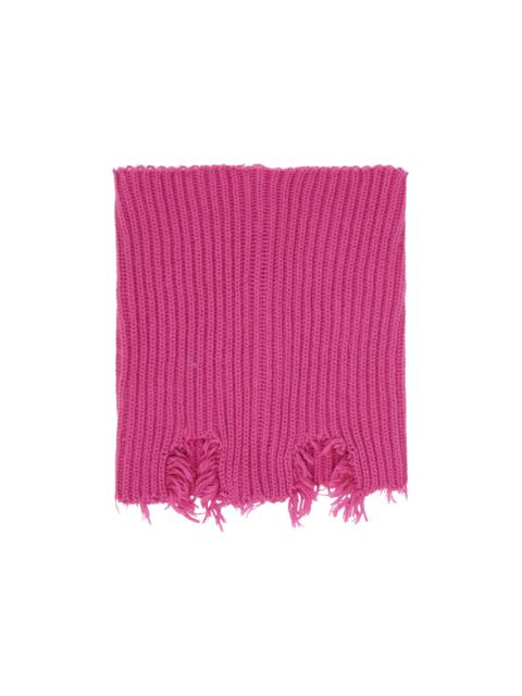 Pink Ribbed Scarf