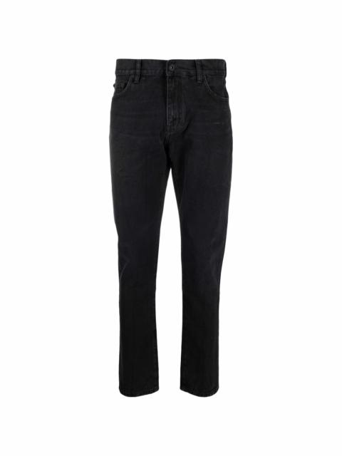 low-rise slim-legged jeans