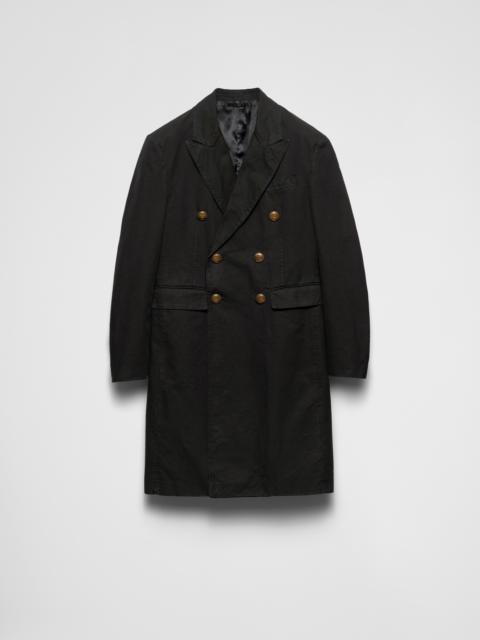 Prada Double-breasted technical cotton coat