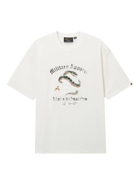 ALPHA INDUSTRIES snake-graphic cotton T-shirt