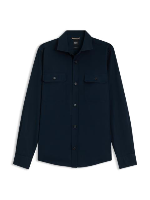 BOSS HERITAGE CASUAL-FIT SHIRT IN COMPACT COTTON POPLIN