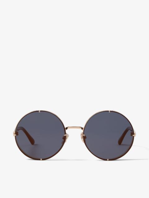 JIMMY CHOO Lilo
Rose Gold Round Sunglasses with Blue Shaded Lenses
