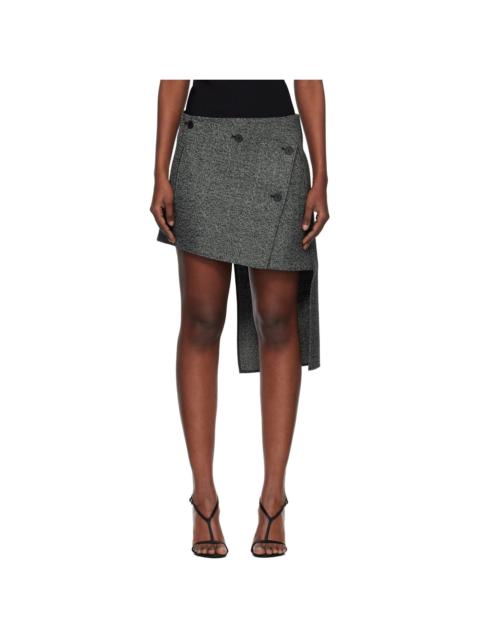 courrèges Gray Oblique Caviar Miniskirt