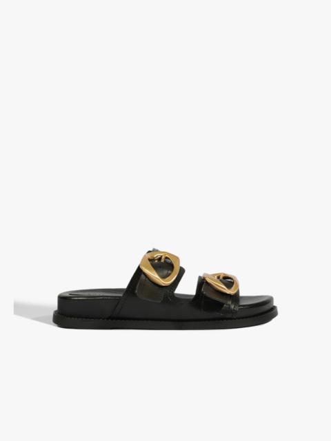 SCHUTZ Olga Black Leather Sporty Sandal
