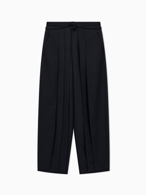 GIORGIO ARMANI TROUSERS REGULAR FIT PLEATED IN TUXEDO WOOL WITH KNOT DETAIL