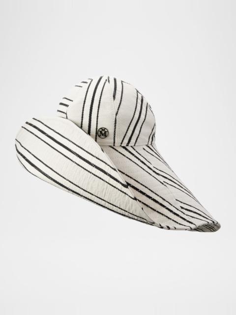 MAISON MICHEL Junya Striped Canvas Bucket Hat