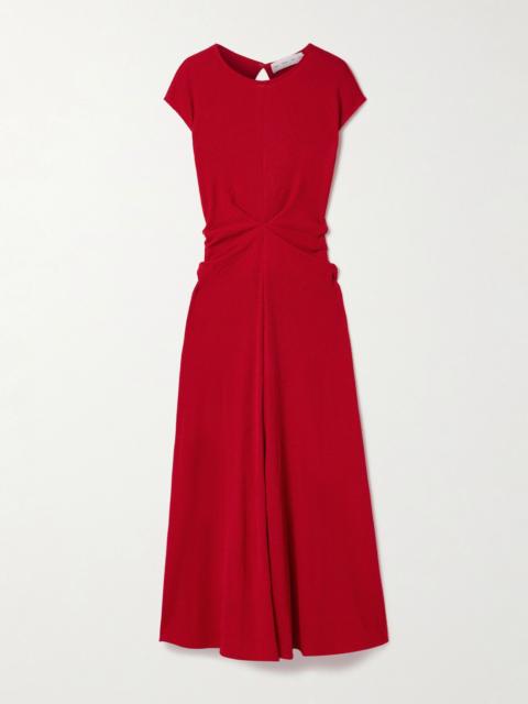 Proenza Schouler Gathered ribbed-knit maxi dress Red