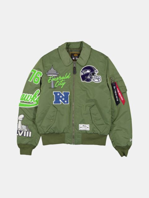 Nike SEATTLE SEAHAWKS X ALPHA X NEW ERA MA-1 COLLARED BOMBER JACKET