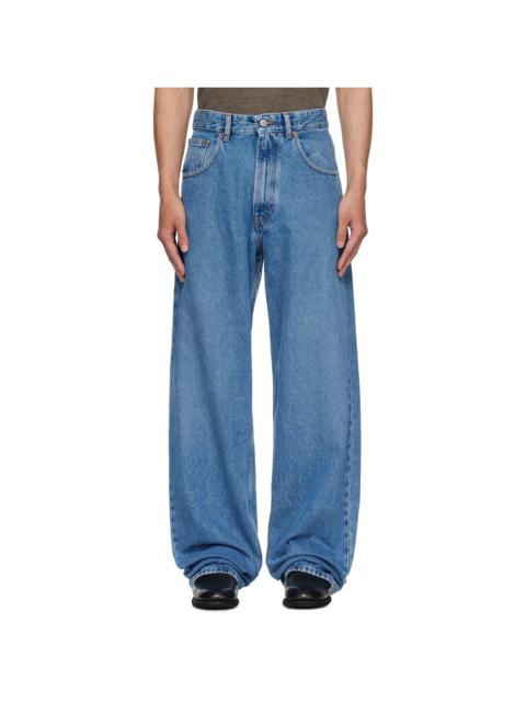 MM6 Maison Margiela Blue Wide-Leg Jeans