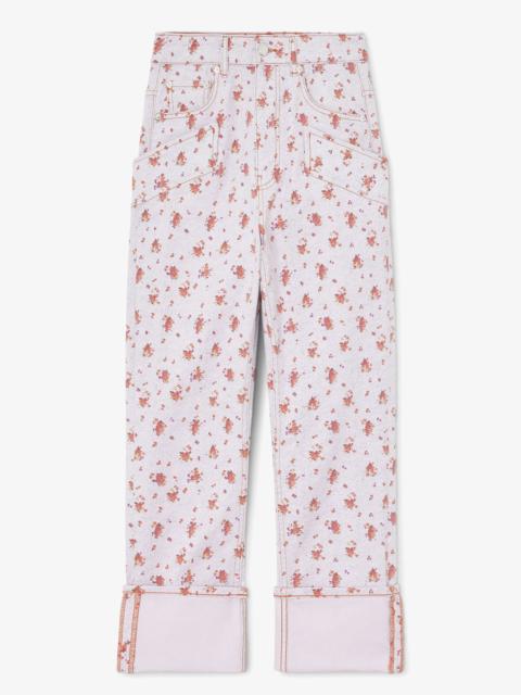 GANNI CAPRI SLIM JEANS IN PRINTED DENIM