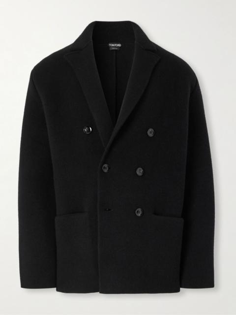 TOM FORD Double-Breasted Cashmere-Blend Suit Jacket Black