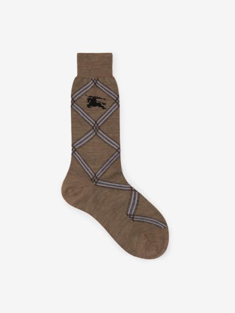 Burberry Check Wool Cotton Blend Socks