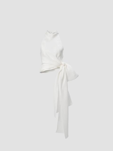 CAROLINA HERRERA Women's Chalet Bow Halterneck Silk Top - Ivory