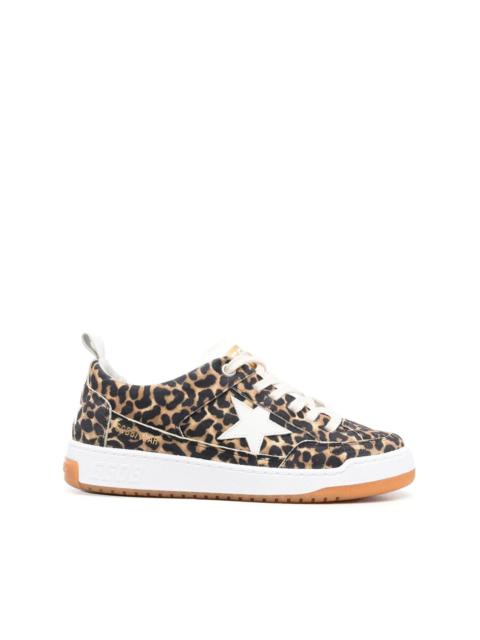 leather leopard-print sneakers