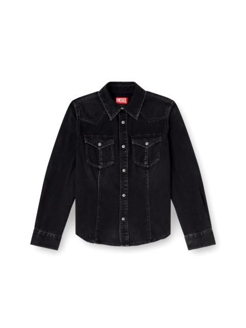 Diesel WESTERN SHIRT IN TREATED DENIM
