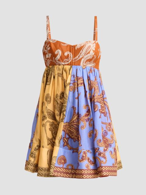 HEMANT & NANDITA Women's Printed Linen-Blend A-Line Mini Dress - Multi