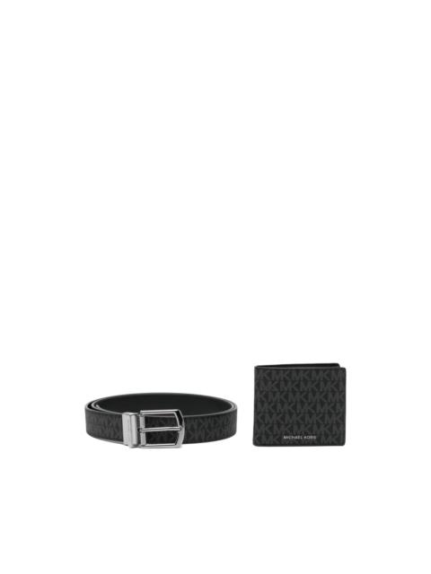 MICHAEL KORS monogram wallet and belt set