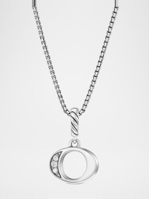 DAVID YURMAN Pave Initial Pendant Necklace with Diamonds in Silver, 17mm
