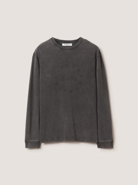 Maison Kitsuné CIRCLE STAMP FADED COMFORT LONG SLEEVE TEE-SHIRT