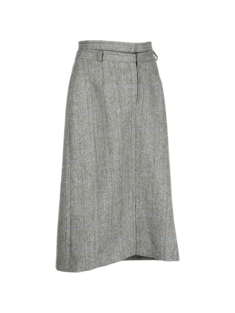 asymmetric draped skirt