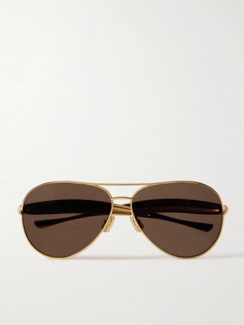 Bottega Veneta Sardine aviator-style gold-tone sunglasses Gold