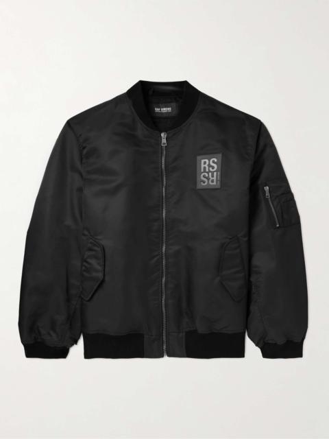 Raf Simons Oversized Logo-Appliquéd Shell Bomber Jacket