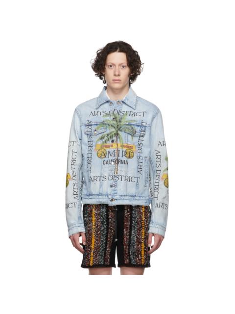 AMIRI Blue Printed Denim Jacket