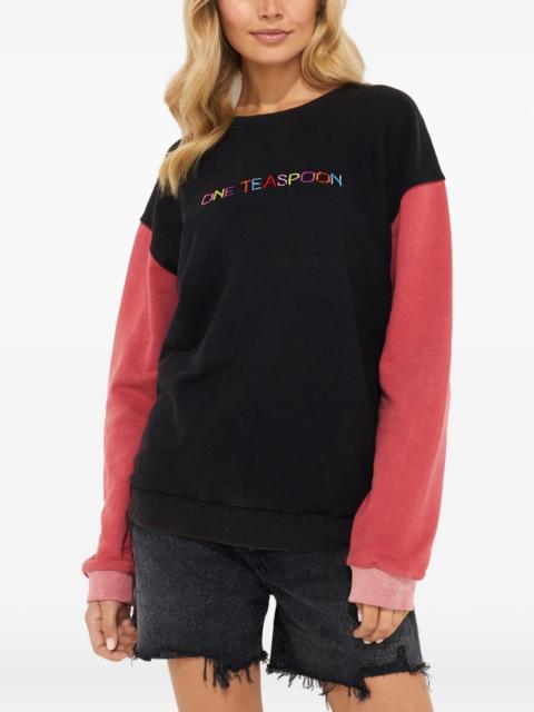 ONE TEASPOON contrast-sleeve printed sweatshirt