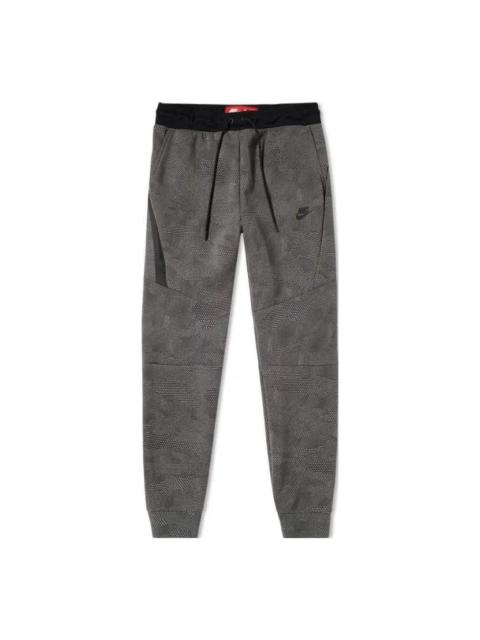 Nike NIKE TECH FLEECE ALLOVER PRINT PANTS 'CARBON HEATHER BLACK' 836416-010