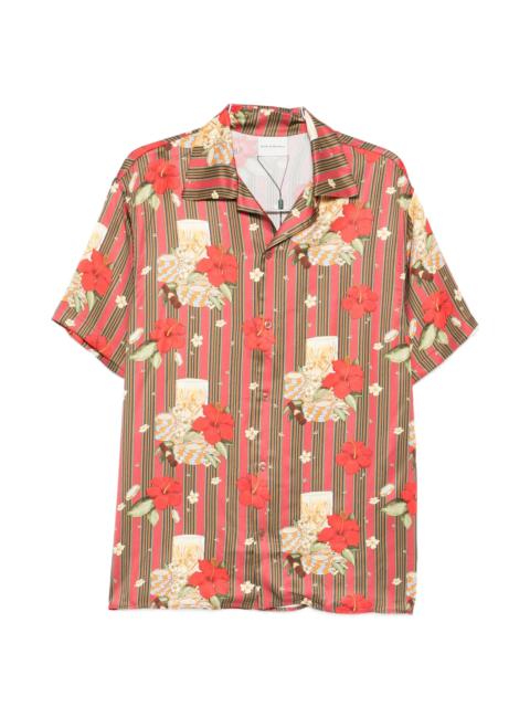 Drôle de Monsieur Drole De Monsieur Hibiscus Club Striped Shirt