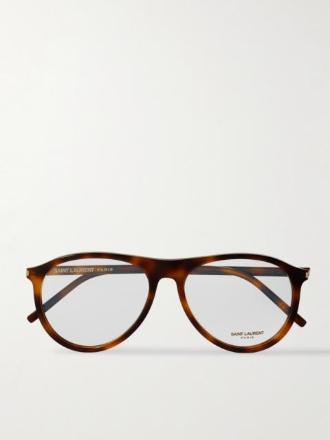 SAINT LAURENT Aviator-style Tortoiseshell Acetate Optical Glasses