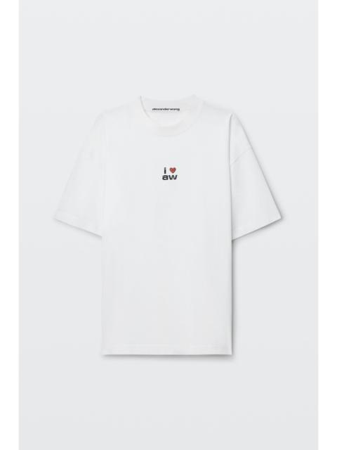 Alexander Wang crystal hotfix i heart aw oversized tee