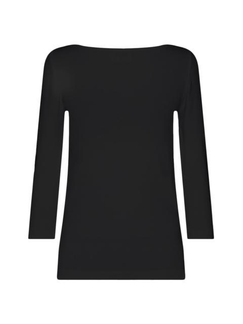 Wolford Women's Cordoba Boatneck Three-Quarter Sleeve Top - Black