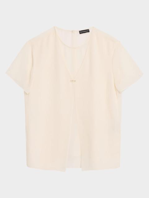 EMPORIO ARMANI Layered Sheer Georgette Top