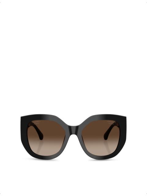 CHANEL CH5550 Polarised Butterfly-Frame Acetate Sunglasses