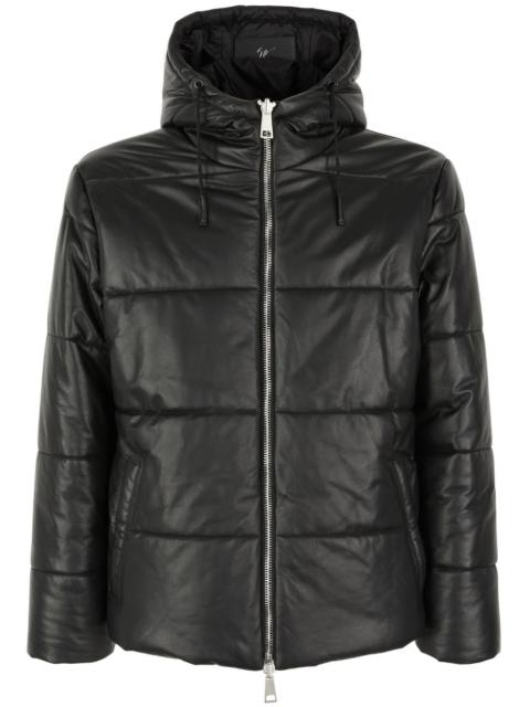 Giuseppe Zanotti drawstring-hood leather puffer jacket