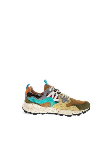 Flower Mountain suede-panelled patchwork sneakers