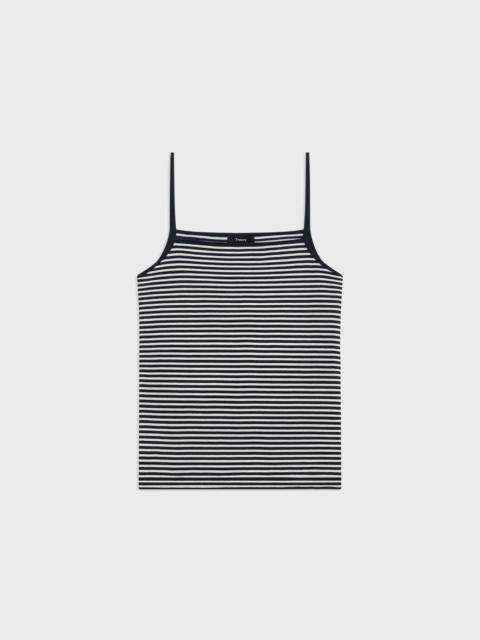 Theory Square Neck Tank in Striped Pima Cotton